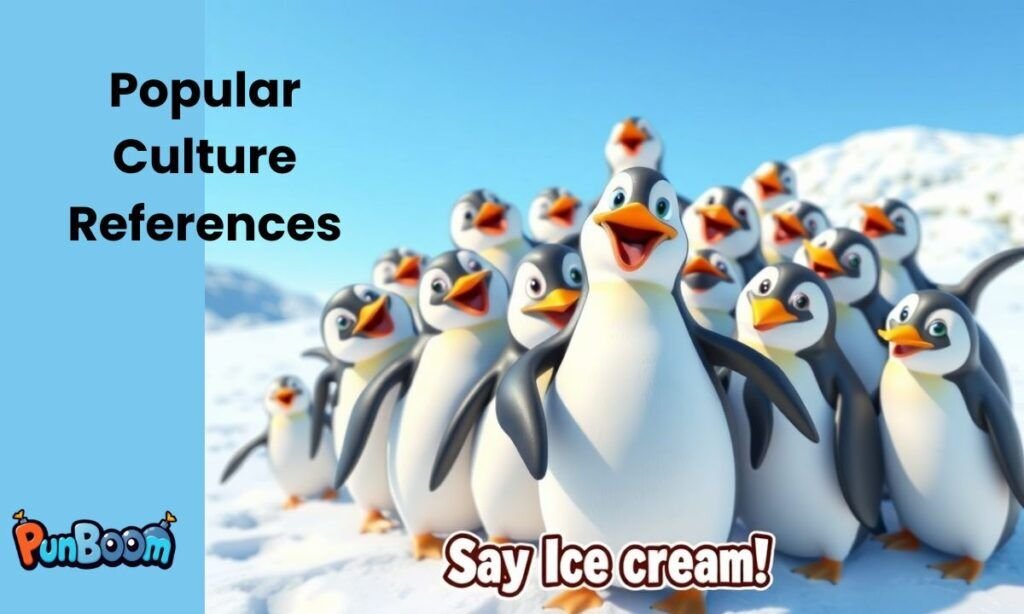 Penguin puns inspired by popular culture