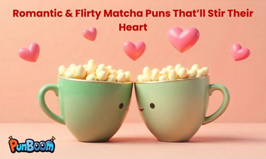 Romantic and flirty matcha puns for couples