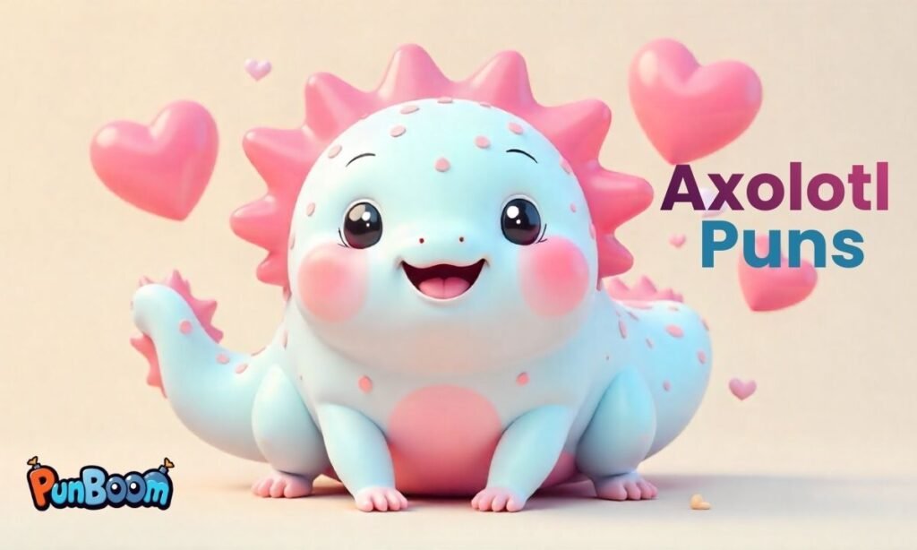 373 axolotl puns, cute jokes, funny captions, pet wordplay, romantic lines, and short one-liners