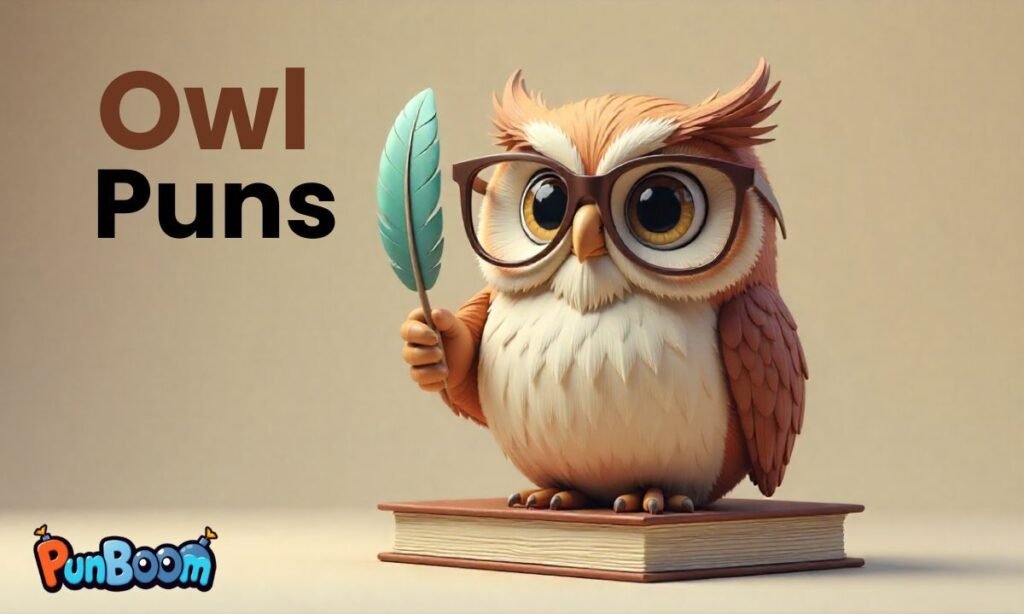 Owl puns, funny one-liners, Instagram captions, birthday jokes, and kids’ humor