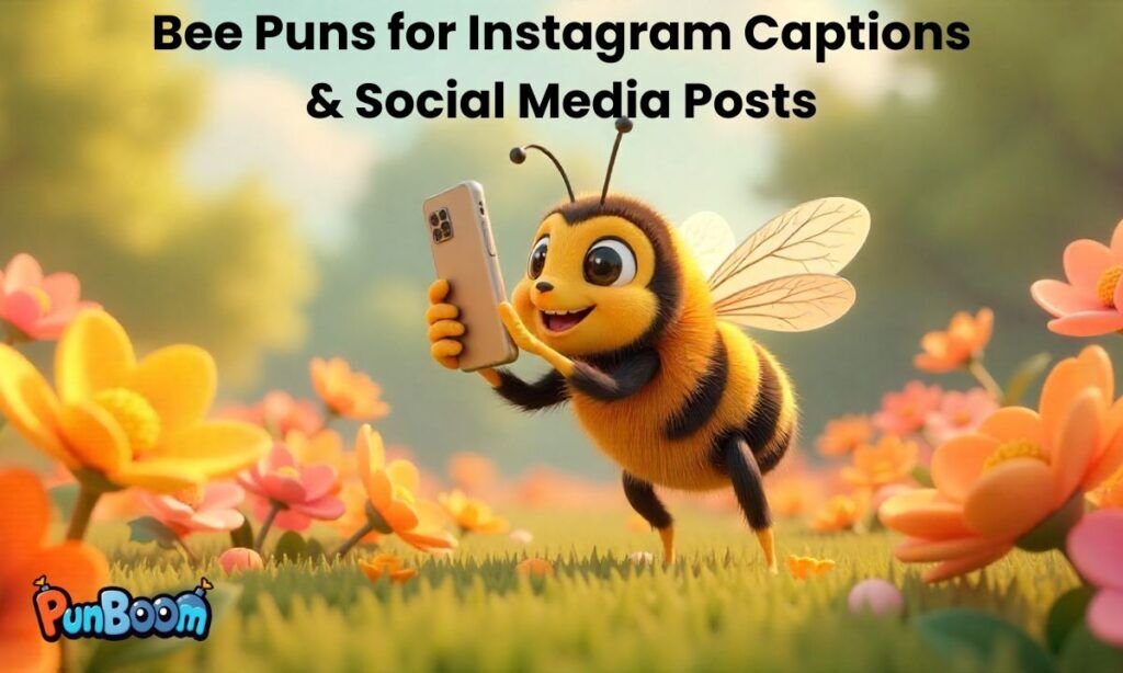 Bee puns for Instagram captions and social media posts