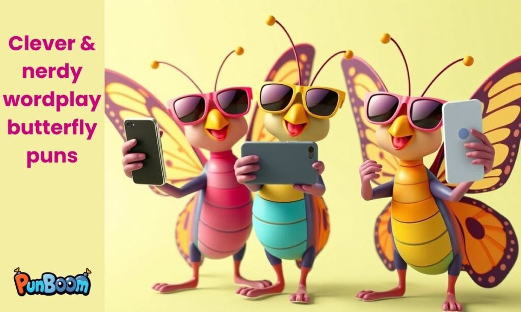 Clever and nerdy butterfly puns with science wordplay
