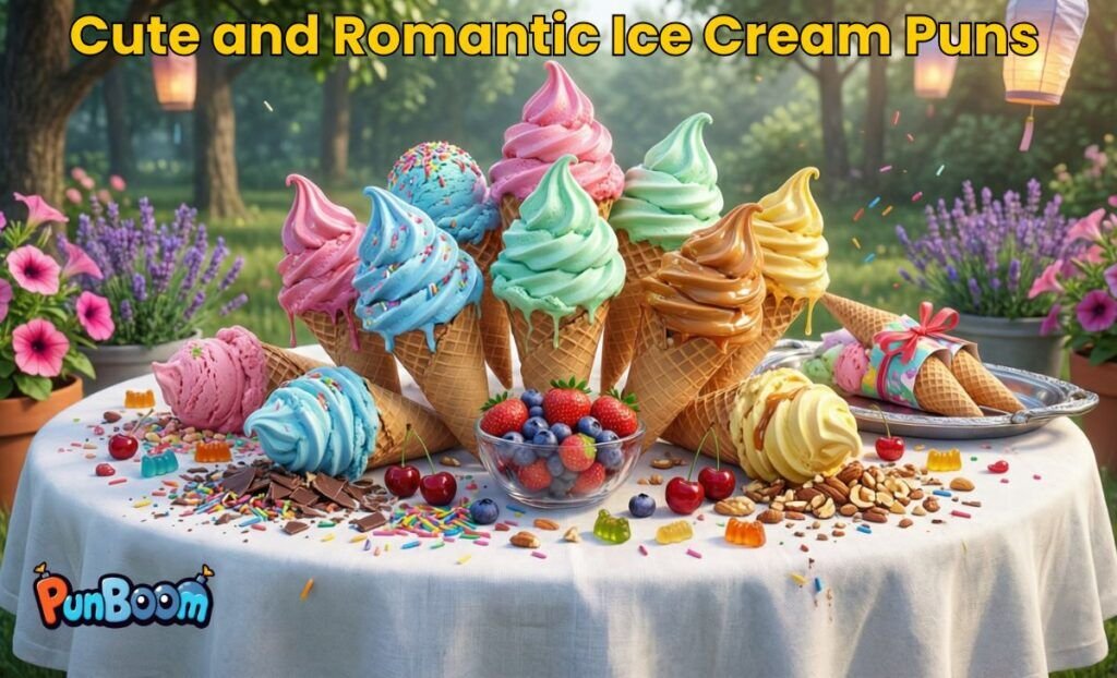 Cute and romantic ice cream puns for sweet messages