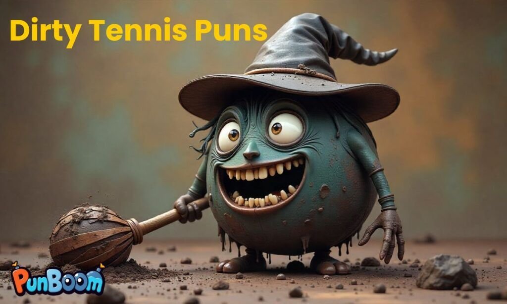 Lighthearted adult tennis puns, cheeky tennis jokes, and playful court humor
