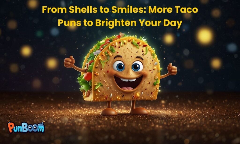 Cheerful taco jokes, silly taco puns, and mood-lifting food wordplay