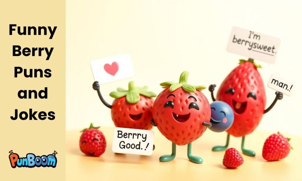 Funny berry puns, short berry jokes, and playful fruit humor