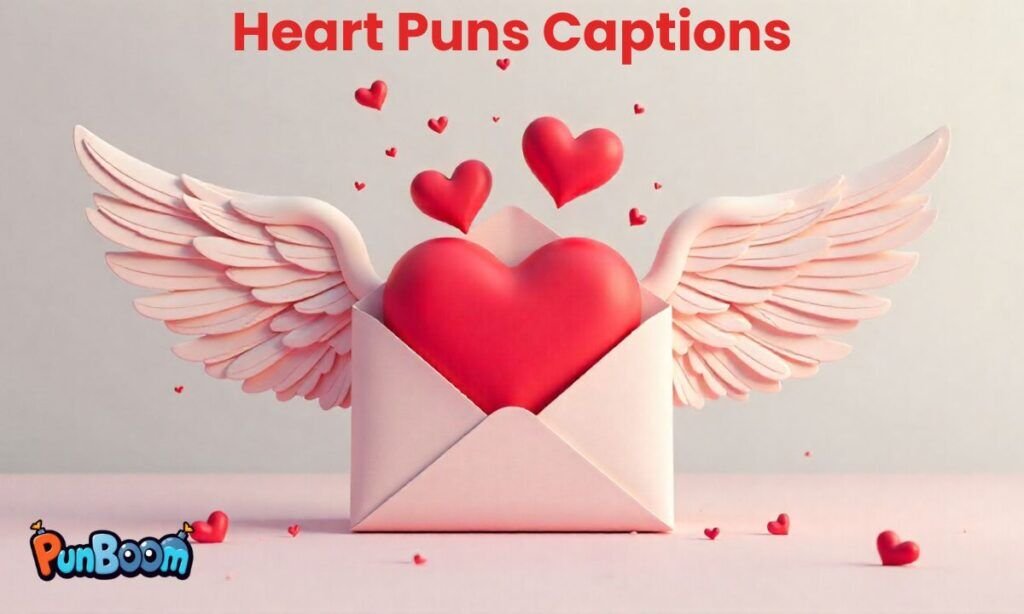 Heart puns captions for Instagram and Valentine posts