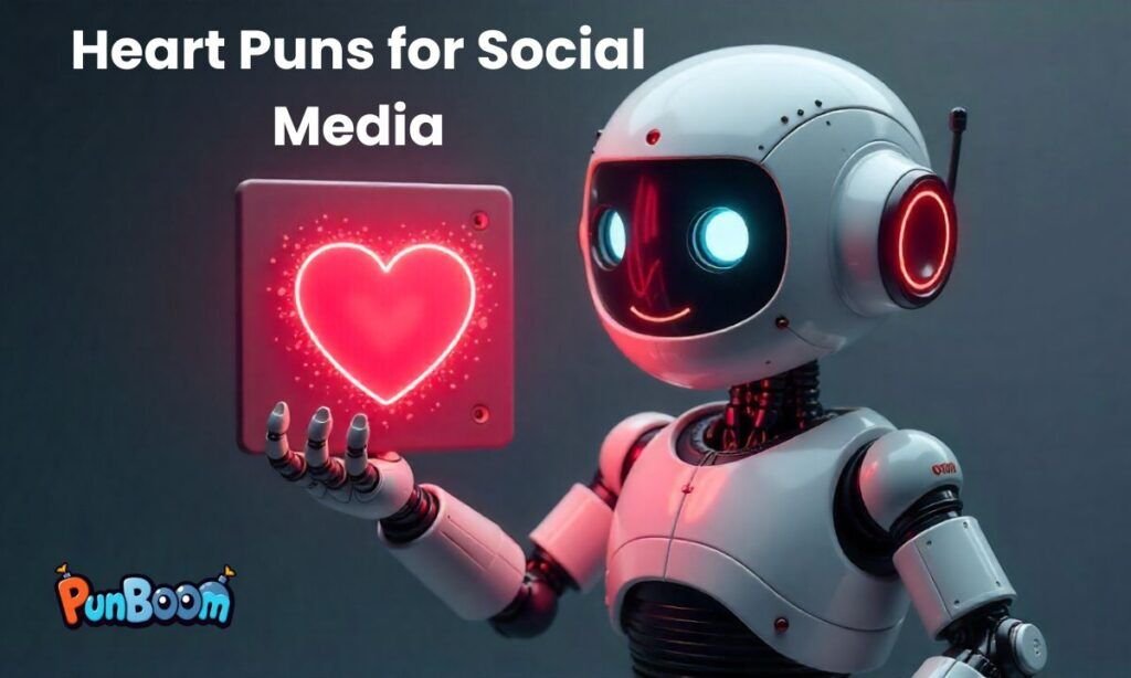 Heart puns for social media posts and romantic captions