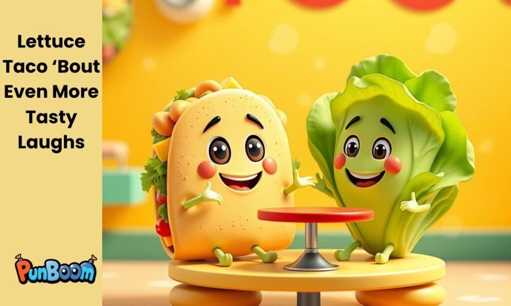 Fresh lettuce taco puns and veggie-loaded taco jokes