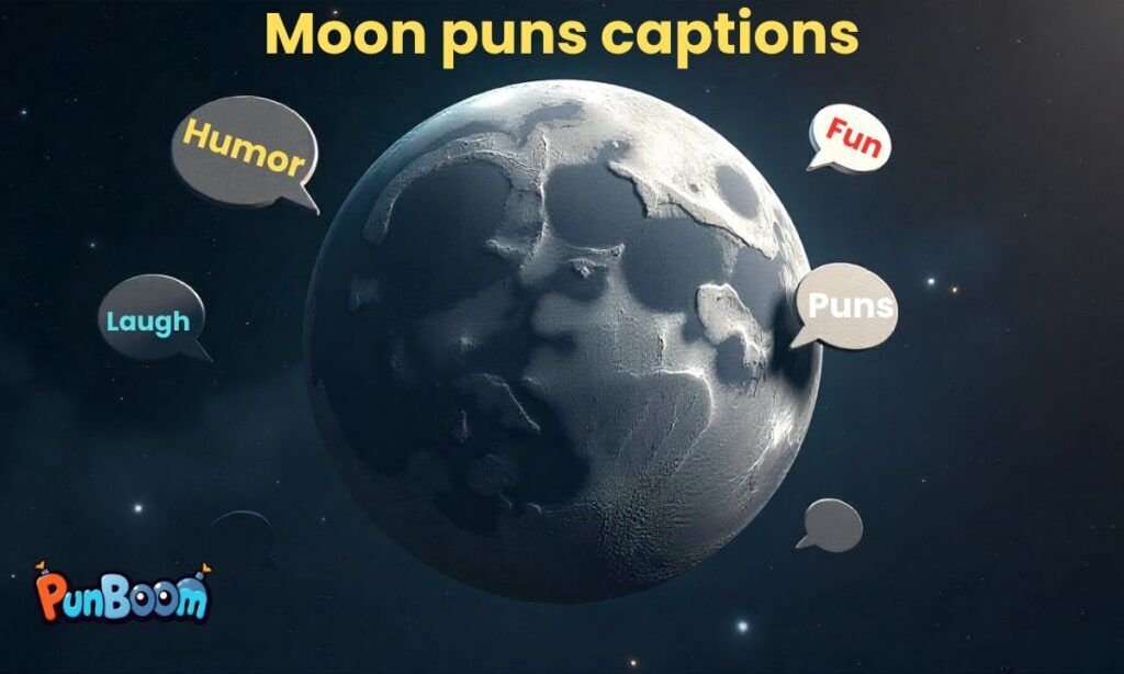 Moon puns captions and clever social media moon lines