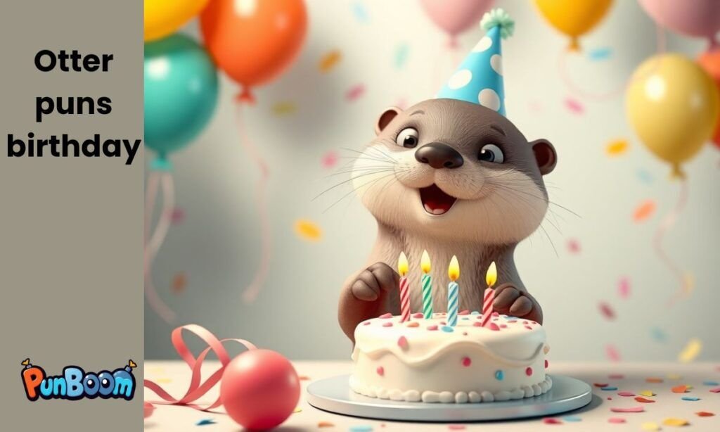 Otter birthday puns, funny birthday wishes, and party captions