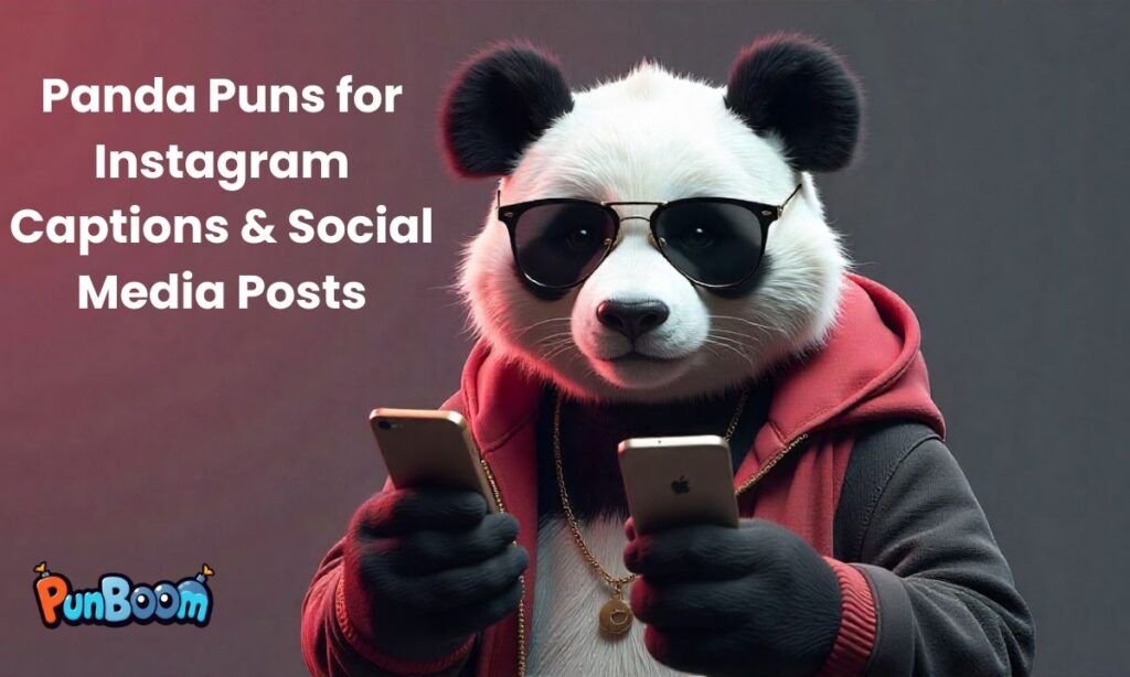 Panda puns for Instagram captions, social posts, and cute panda photos