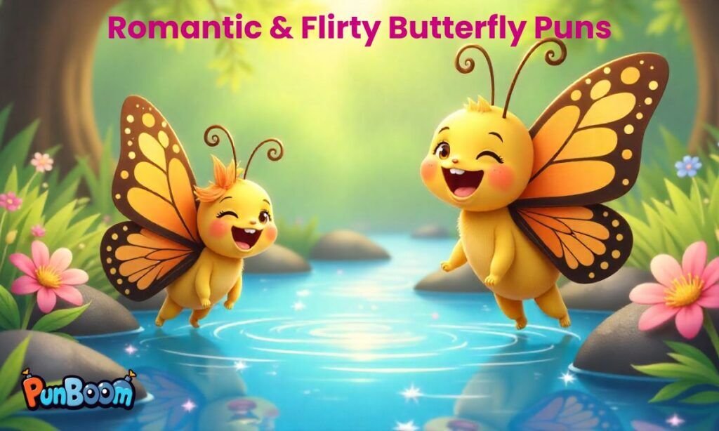 Romantic and flirty butterfly puns for love and crushes