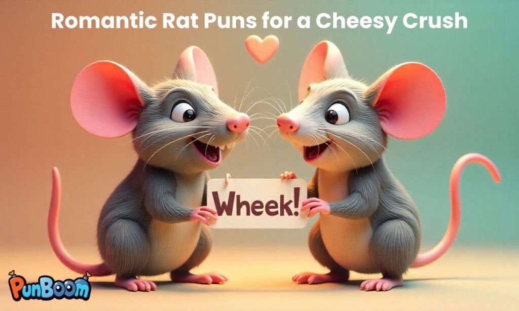 Romantic rat puns, flirty lines, and cute love-themed rat wordplay