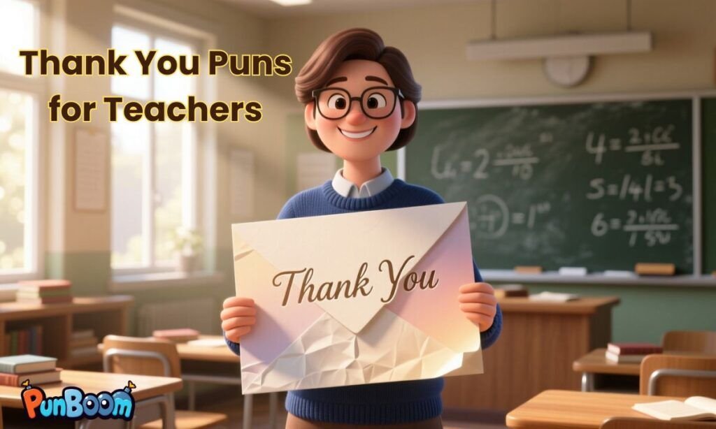 Thank you puns for teachers and classroom appreciation