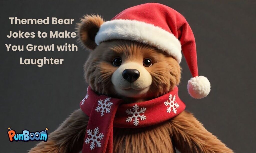 Themed bear jokes, holiday puns, seasonal humor, and situational one-liners
