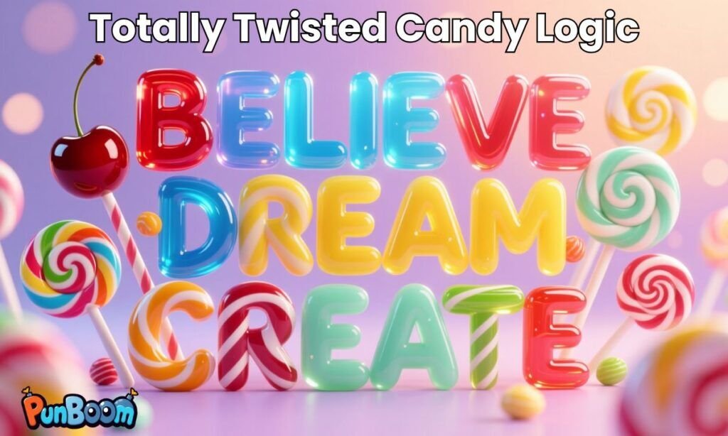 Clever candy wordplay and unexpected jokes