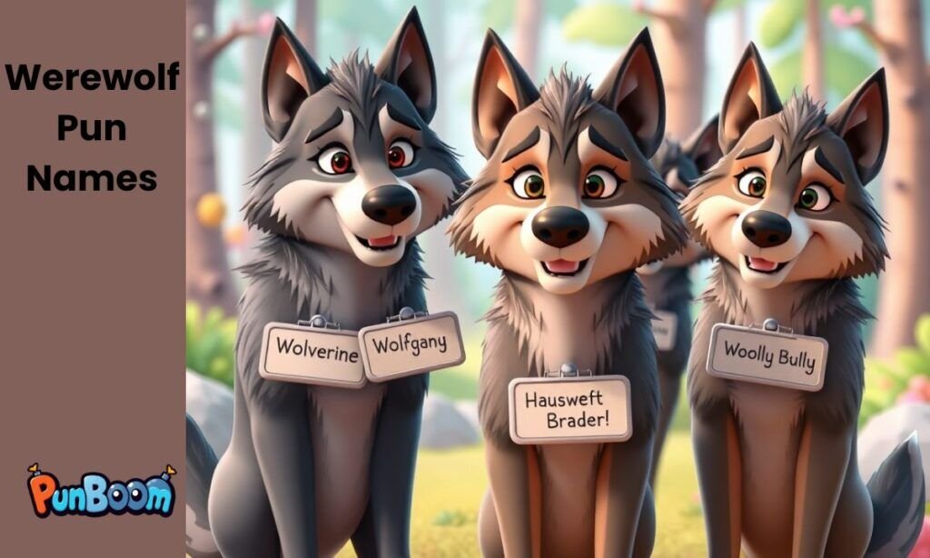 Werewolf pun names, clever nicknames, and funny character ideas